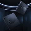 Two black AQARA Smart Rotary Knob H1 on a black background