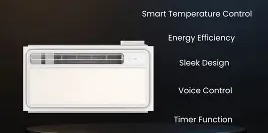 Aqara smart bath heater with features listed on a dark background