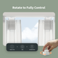 A hand interacting with the Cube T1 Pro to control the curtains