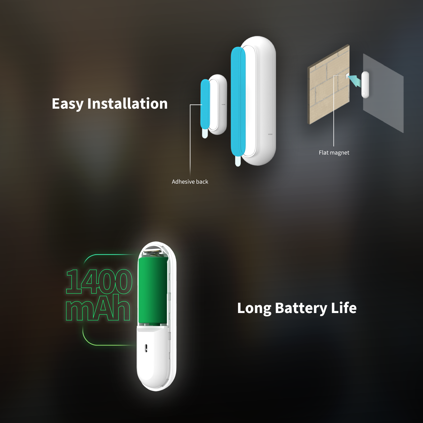 Door & Window Sensor P2 easy installation and long battery life