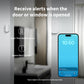 Door & Window Sensor T1 with a smartphone app displaying alerts