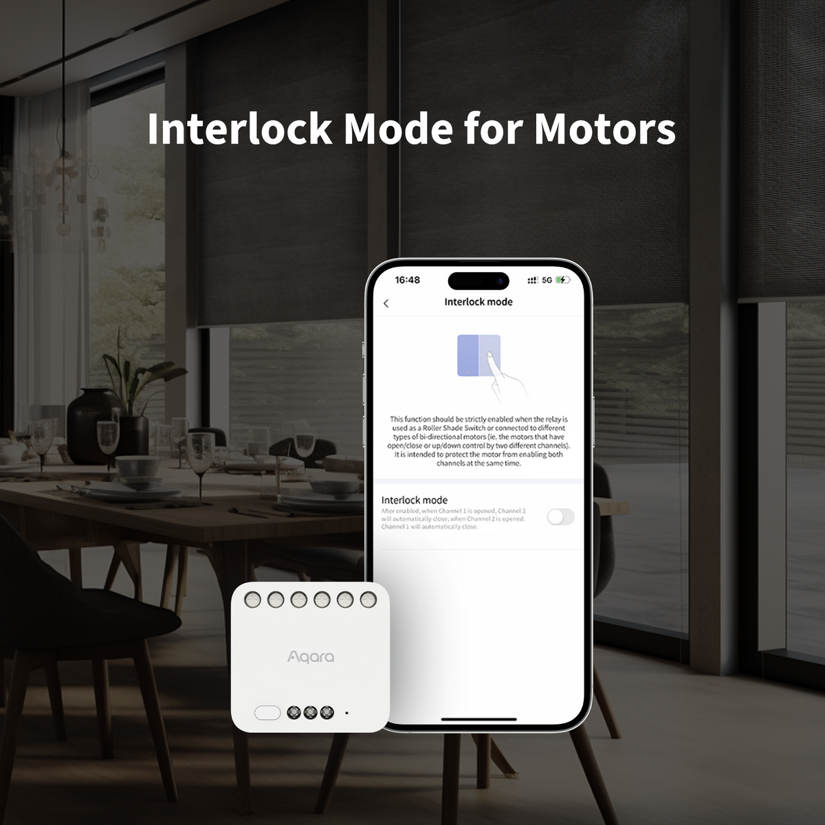 Interlock mode for safe bidirectional motor control of garage doors and gates