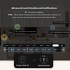 G3 Camera Hub with event timeline and notifications on a screen, featuring Aqara Camera Hub G3 and sensors.