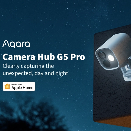 Aqara Camera Hub G5 Pro mounted outside during the night