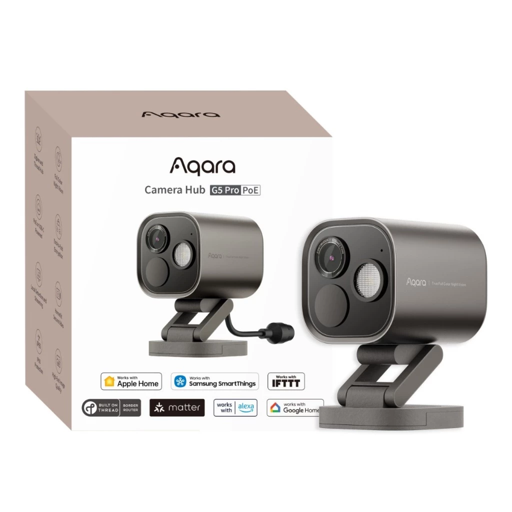 Aqara G5 Pro Camera on a white background with Aqara branding.