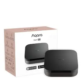 Aqara Hub M3 with packaging on a white background