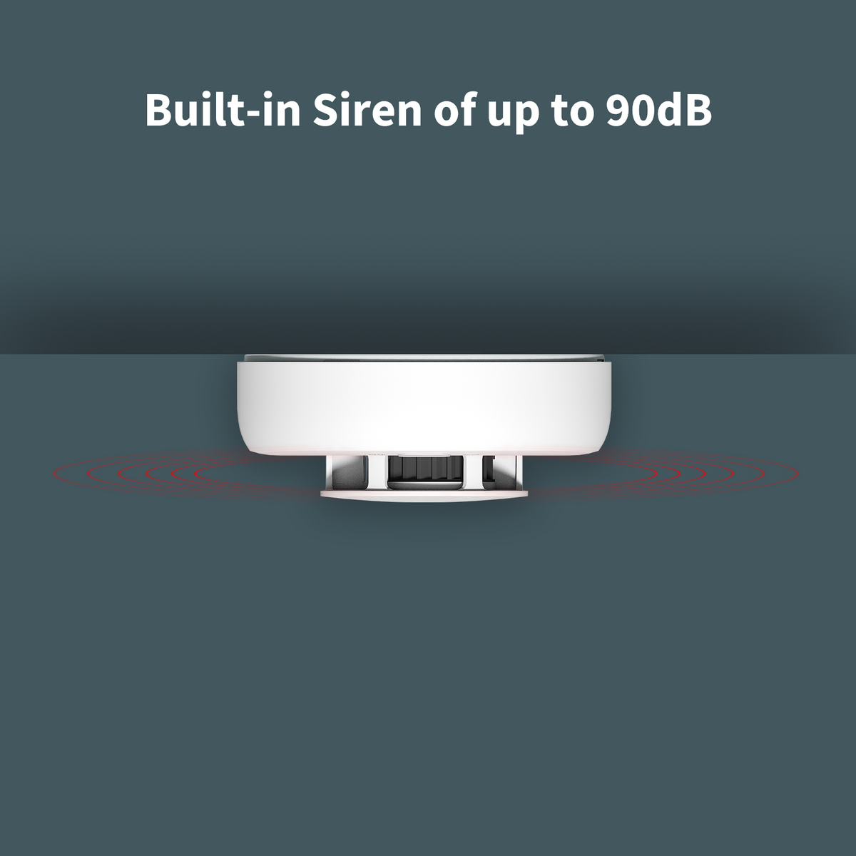 85dB siren at 3 meters – loud enough to wake sleeping occupants