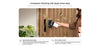 Person using a smartphone to unlock a door with text about Apple Home Keys.