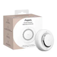 Smart Smoke Detector beside its packaging on a white background