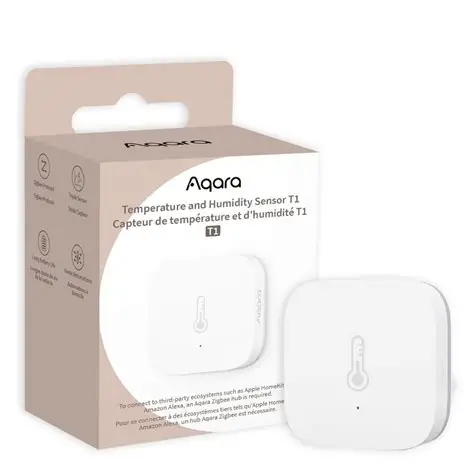 Aqara Temperature and Humidity Sensor sensor packaging on a white background