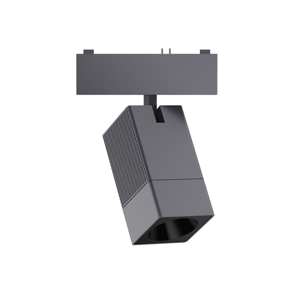 Product detail showing the deep reflector design that achieves the focused 24° beam from black trim