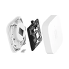 Vibration sensor T1 with white its components and black circuit board on a white background
