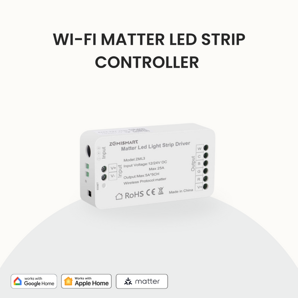 Matter Led Controller Wi-Fi Matter LED Strip Controller – Smart Living Gallery