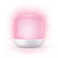 A small dome-shaped light with a glowing pink upper section and a white lower base, centered on a white background. The brand name 'wiz' is printed on the front of the white base.