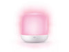 A small dome-shaped light with a glowing pink upper section and a white lower base, centered on a white background. The brand name 'wiz' is printed on the front of the white base.