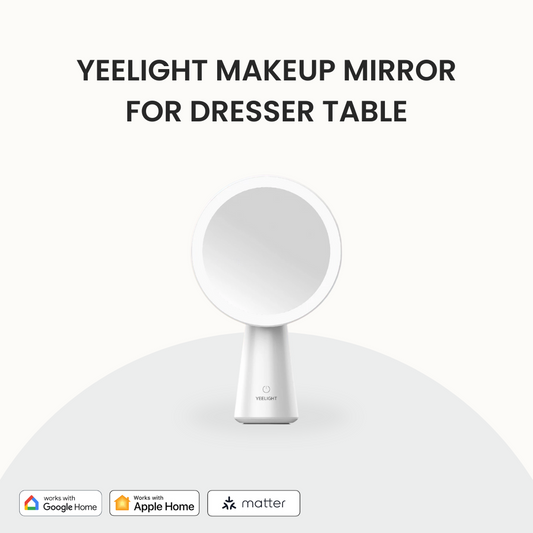 Yeelight Makeup Mirror for Dresser Table, USB Type C Rechargeable Eye Protection