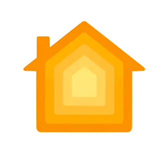 Orange house icon on a white background