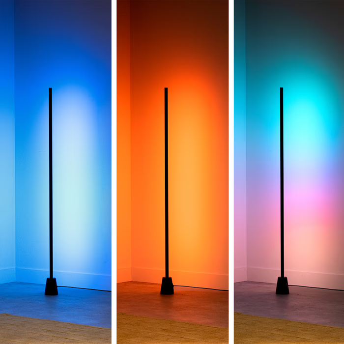Tall 1.4m slim profile adds ambient lighting without taking up floor space