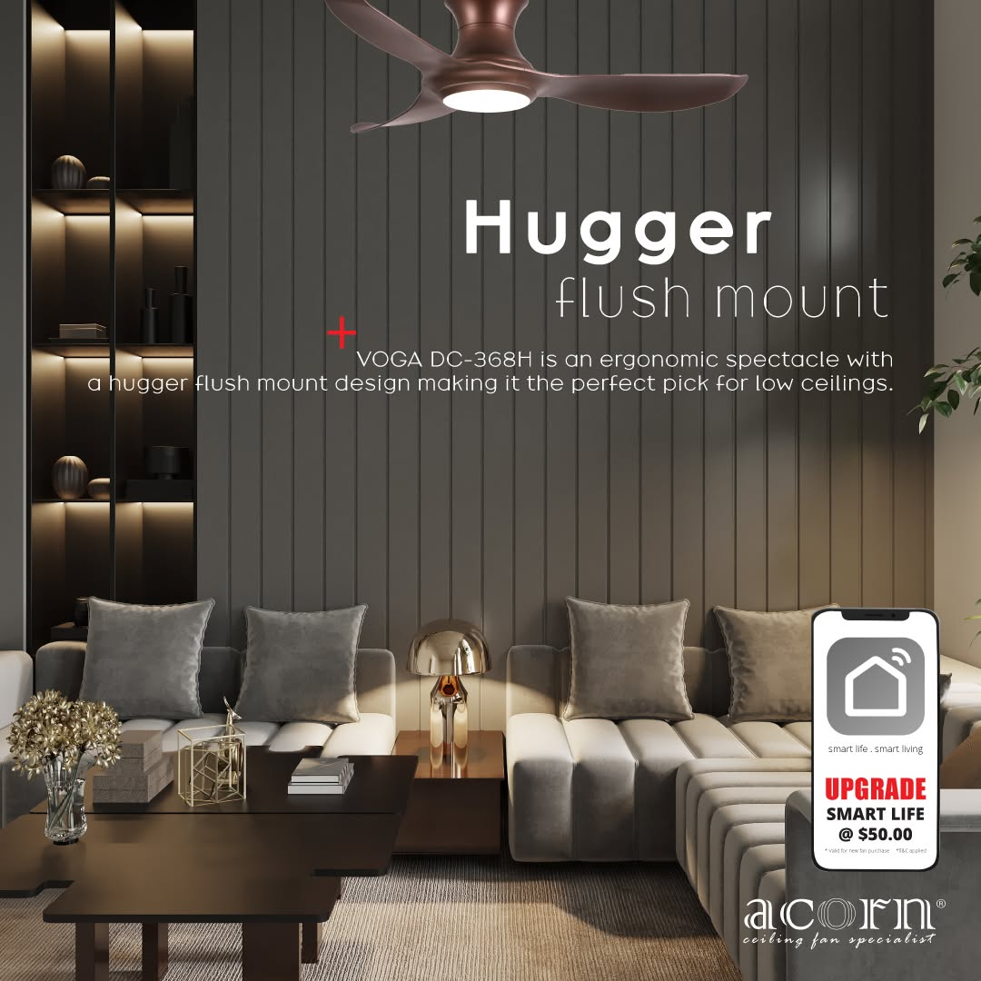 Forward/reverse plus natural wind mode delivers cooling downdraft in summer, warm air circulation in winter, and gentle breeze simulation