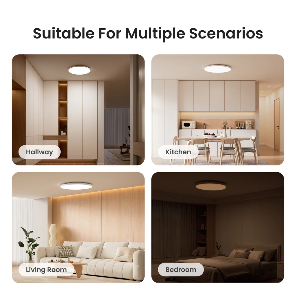 Slim 26cm design (φ260 × 58 mm) for compact spaces