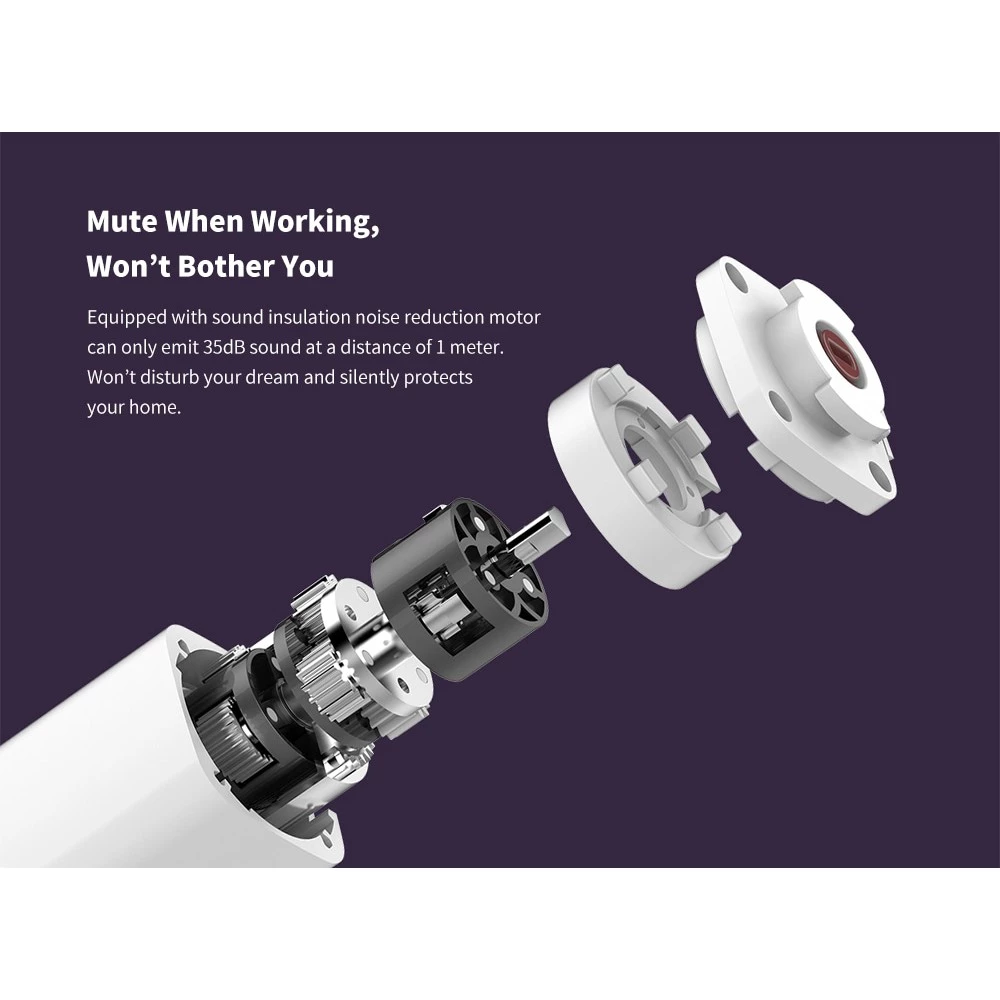 Smooth and quiet motor operation with 50kg max load capacity works with heavy blackout curtains and drapery