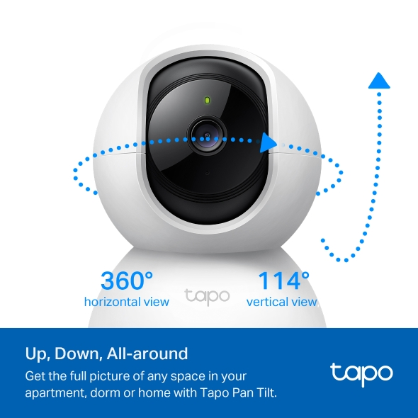 Two-way audio allows communication with family members or pets via Tapo app