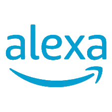 Blue 'alexa' logo with a blue arrow on a white background