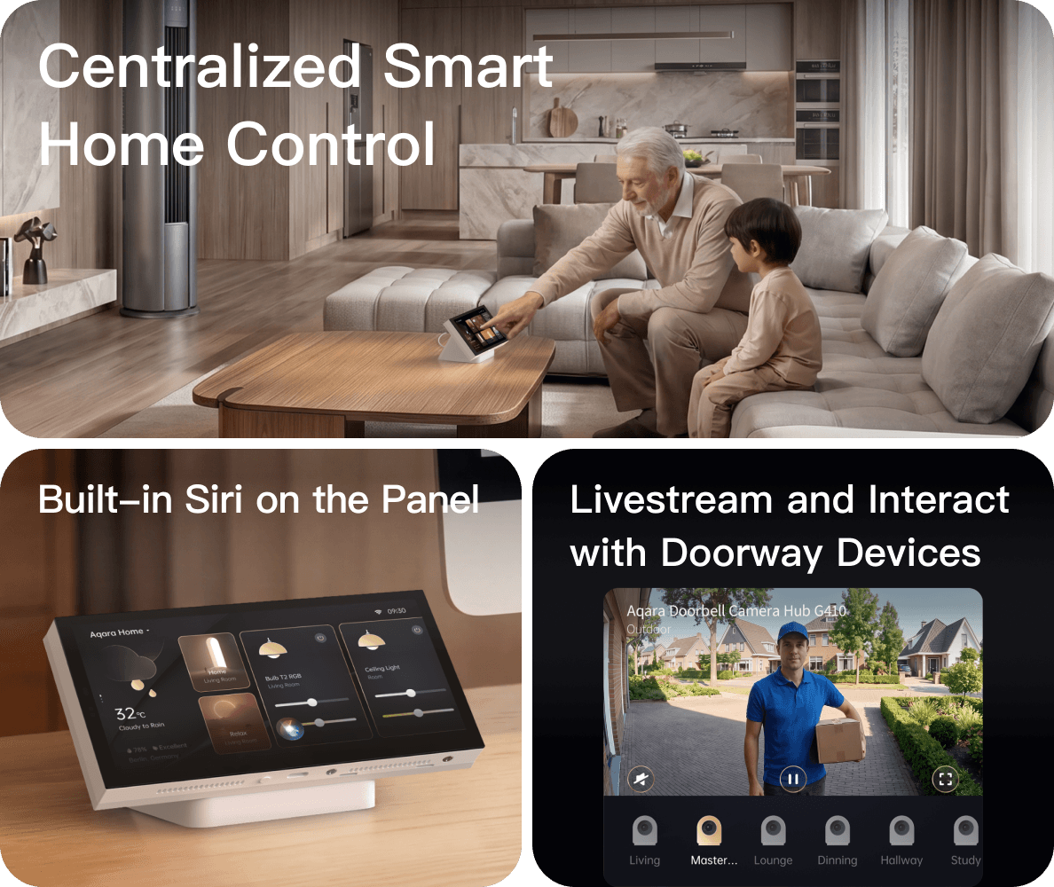 Built-in Zigbee 3.0 hub and Matter bridge – controls up to 60 Aqara devices