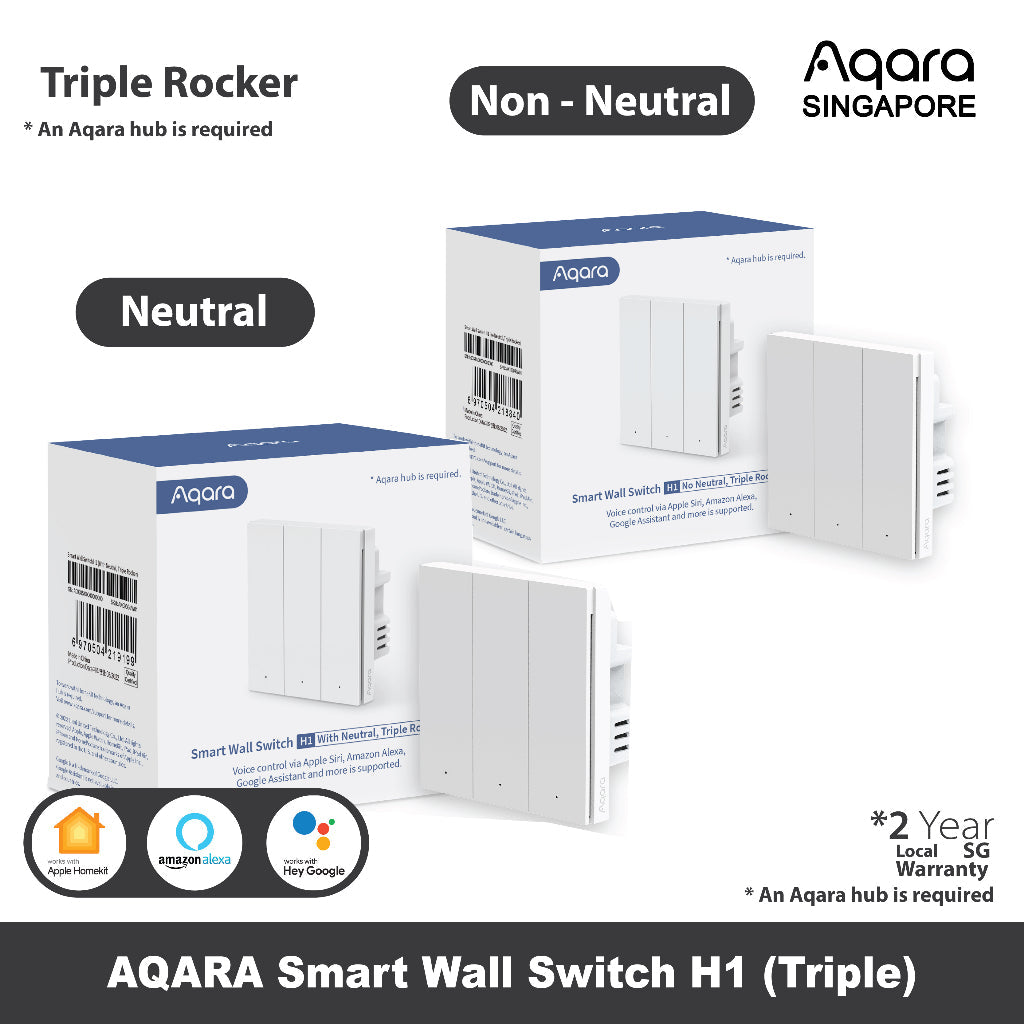 Aqara H1 Smart Wall Switch 3.0 (Triple Rocker) - Techshow