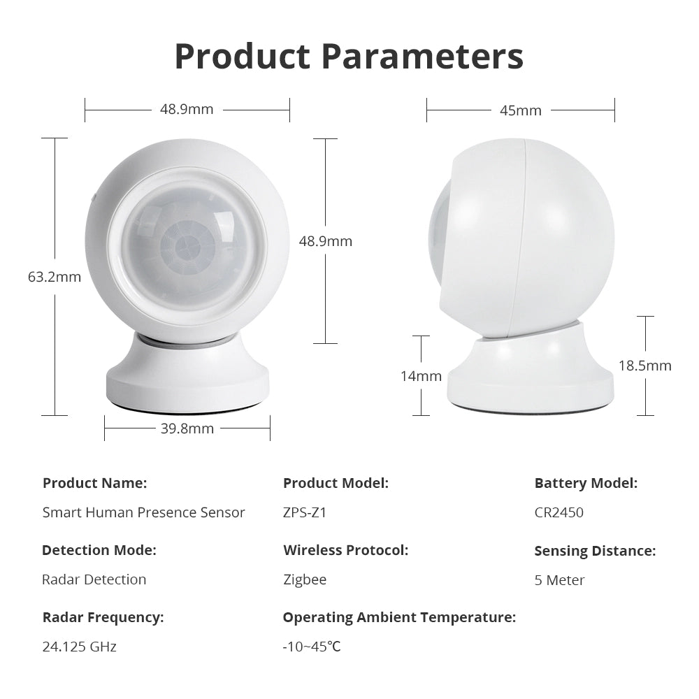 Zemismart Battery Human Presence Sensor (Tuya/Zigbee)